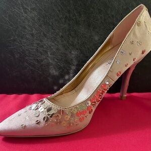 Charles David Light Pink Sequin Heels